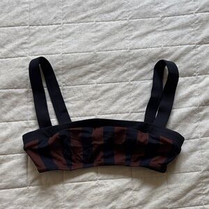 STAUD LIV Black and Brown Bikini Top